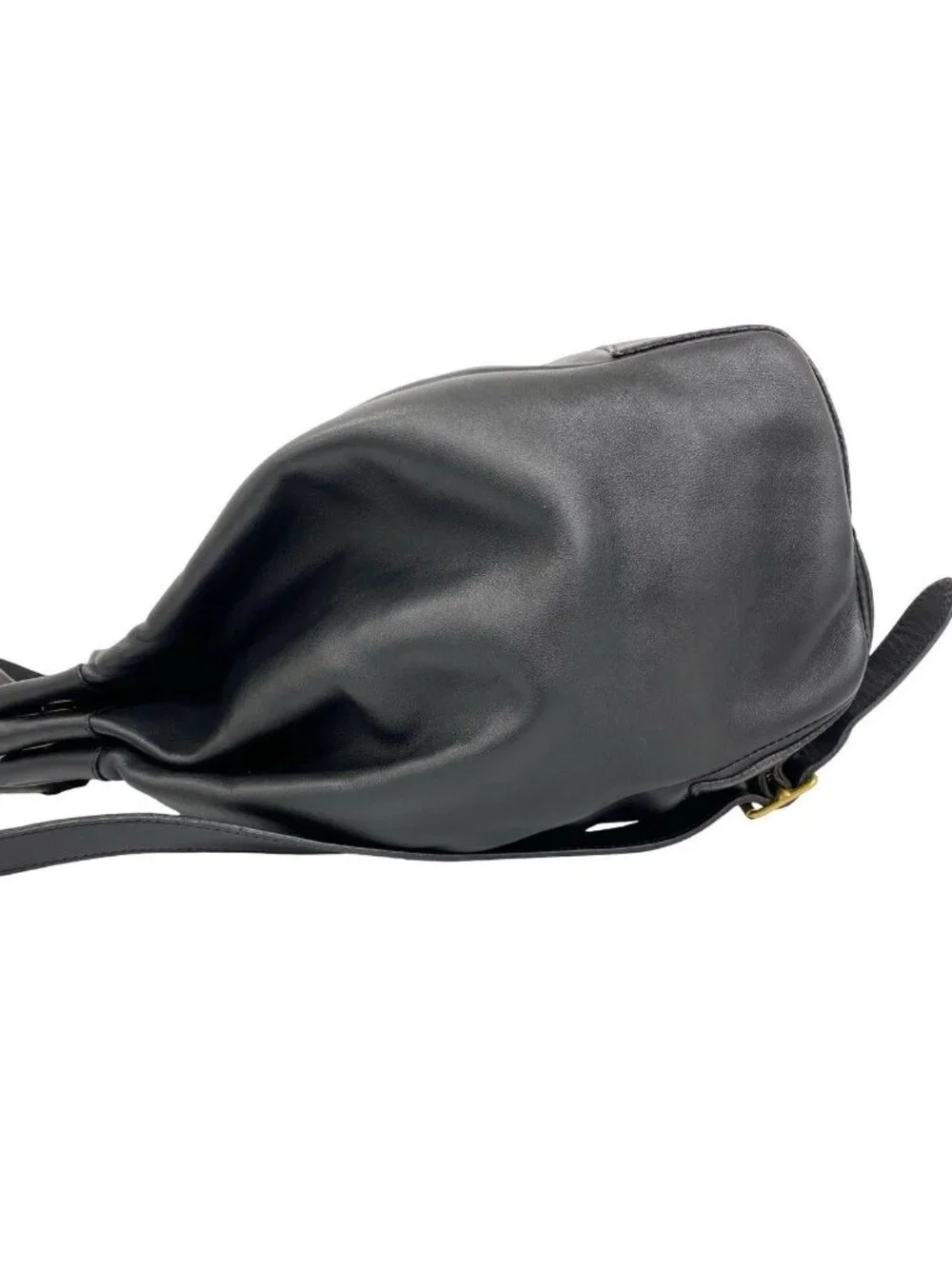 Gucci Vintage Logo Leather Drawstring Backpack Black